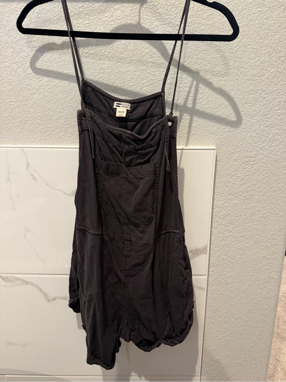 Billabong Charcoal Gray Spaghetti Strap Romper Tank